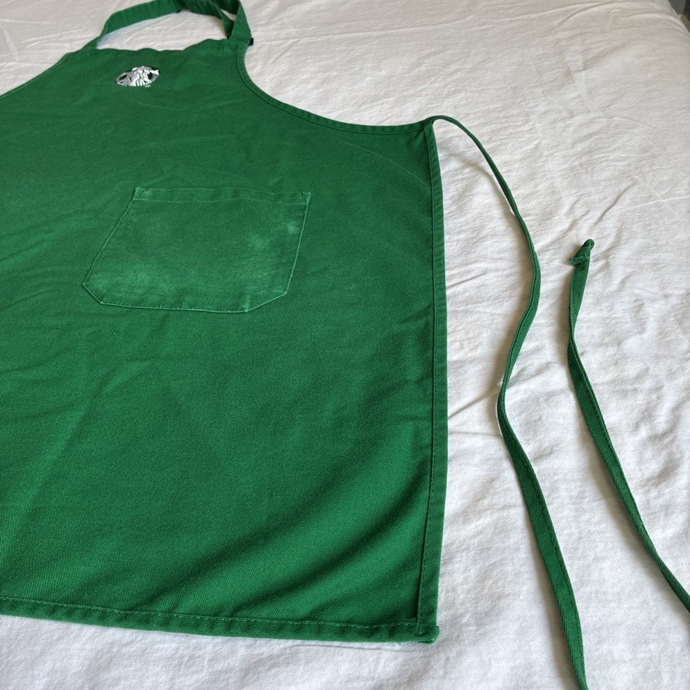 Starbucks Employee Uniform Apron Green Embroidered Coffee Shop Barista - Picture 3 of 10